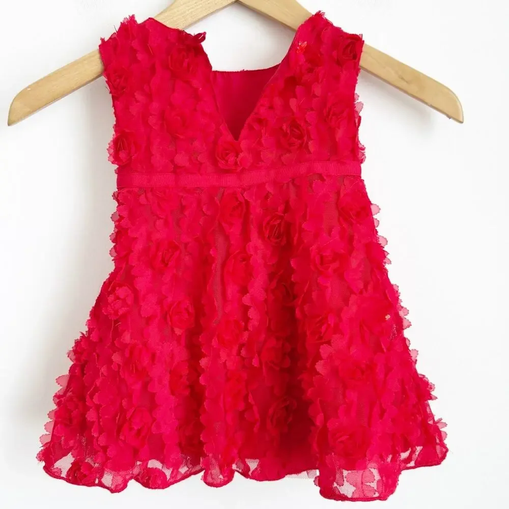 Girl Red Rosette Formal Dress by Gap 18-24 Months - Picture 2 of 2